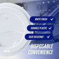 Genuine Joe Hot Cup Protective Lids, White, 20 / Carton, GJO11259CT