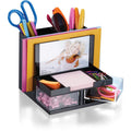 Officemate 23112 VersaPlus™ Desktop Organizer, 9 Compartment, Black/Clear, OIC23112