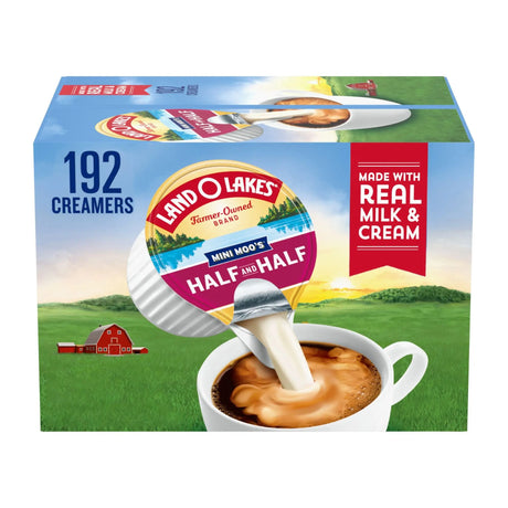 Land O'Lakes Mini Mooâ€™s Half & Half (192 Single-Serve Cups) | Rich Creamer for Coffee & Tea Land O'Lakes