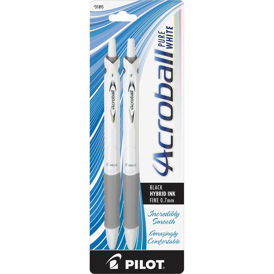 Pilot .7mm Retractable Pens, Acroball, Black, Pocket Clip, 2 / Pack, PIL31895