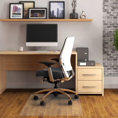 Floortex Phthalate-Free Vinyl Rectangular Chair Mat for Hard Floor - 45" x 53", Clear, FLRPF1213425EV