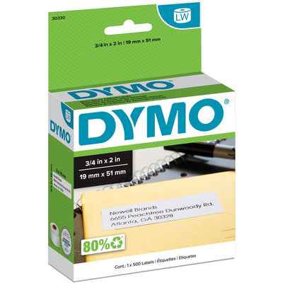 Newell Dymo LW Return Address Labels 3/4" x 2", White, 500 / Roll, DYM30330