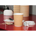 Genuine Joe 8 oz Rippled Hot Cups, Brown, 25 / Pack, GJO11255