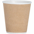 Genuine Joe 10 oz Rippled Hot Cups, Brown, 25 / Pack, GJO11256