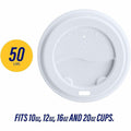 Genuine Joe Hot Cup Protective Lids, White, 50 / Pack, GJO11259