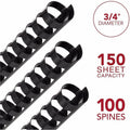 ACCO GBC CombBind Binding Spines, Black, 8 1/2" Width x 11" Length, 100 / Box, GBC4000104