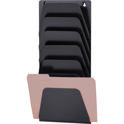 Officemate 21505 Wall File Holder, Letter/Legal, 7 Pockets, Black, OIC21505