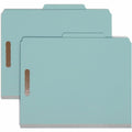 Smead 2/5 Tab Cut Letter Recycled Classification Folder, Blue, 8 1/2" Width x 11" Length, 10 / Box, SMD14090