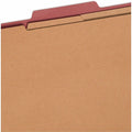 Smead 2/5 Tab Cut Letter Recycled Classification Folder, Red, 8 1/2" Width x 11" Length, 10 / Box, SMD14099