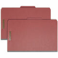 Smead 2/5 Tab Cut Legal Recycled Classification Folder, Red, 8 1/2" Width x 14" Length, 10 / Box, SMD19099