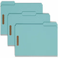 Smead 1/3 Tab Cut Letter Recycled Fastener Folder, Blue, 8 1/2" Width x 11" Length, 25 / Box, SMD15001