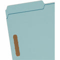 Smead 1/3 Tab Cut Legal Recycled Fastener Folder, Blue, 9 1/2" Width x 14 5/8" Length, 25 / Box, SMD20000
