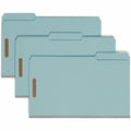 Smead 1/3 Tab Cut Legal Recycled Fastener Folder, Blue, 9 1/2" Width x 14 5/8" Length, 25 / Box, SMD20002