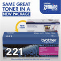 Brother TN221M Original Standard Yield Laser Toner Cartridge - Magenta -, BRTTN221M