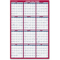 ACCO At-A-Glance Erasable Two-sided Wall Calendar, Blue, 48", AAGPM36AP28
