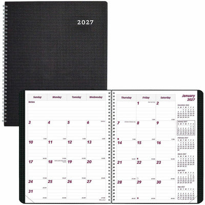 Dominion Blueline Brownline Monthly Planner, Black, 7 1/8", REDCB1200VBLK