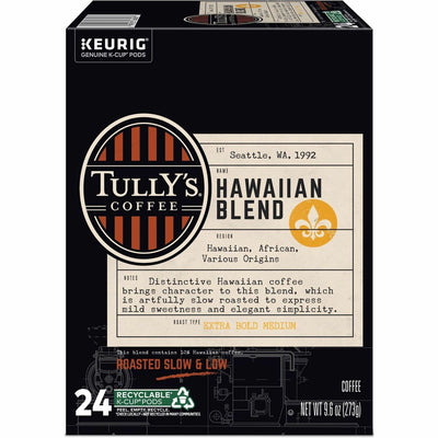 Keurig Dr Pepper . Tully's K-Cup, Pod Hawaiian Blend Keurig Single-Serve K-Cup Pods, Medium Roast Coffee, 24 Count, 24 / Box, GMT6606