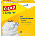 The Clorox Glad ForceFlex Tall Kitchen Drawstring Trash Bags, White, 1 Box, CLO78526