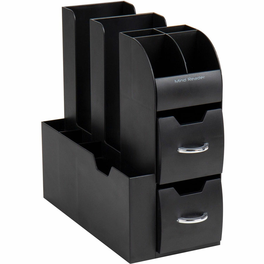 Mind Reader EMS Mind Compact All In One Coffee Pod Caddy, 6.50" x 12", Black, EMSCAD01-BLK