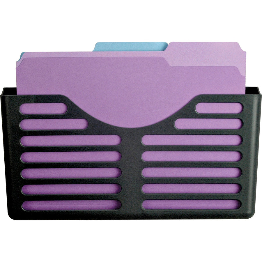 Lorell Cubicle Pocket File, Black, Plastic, LLR80663