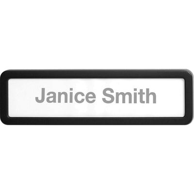 Lorell Recycled Cubicle Nameplate, Black, LLR80669