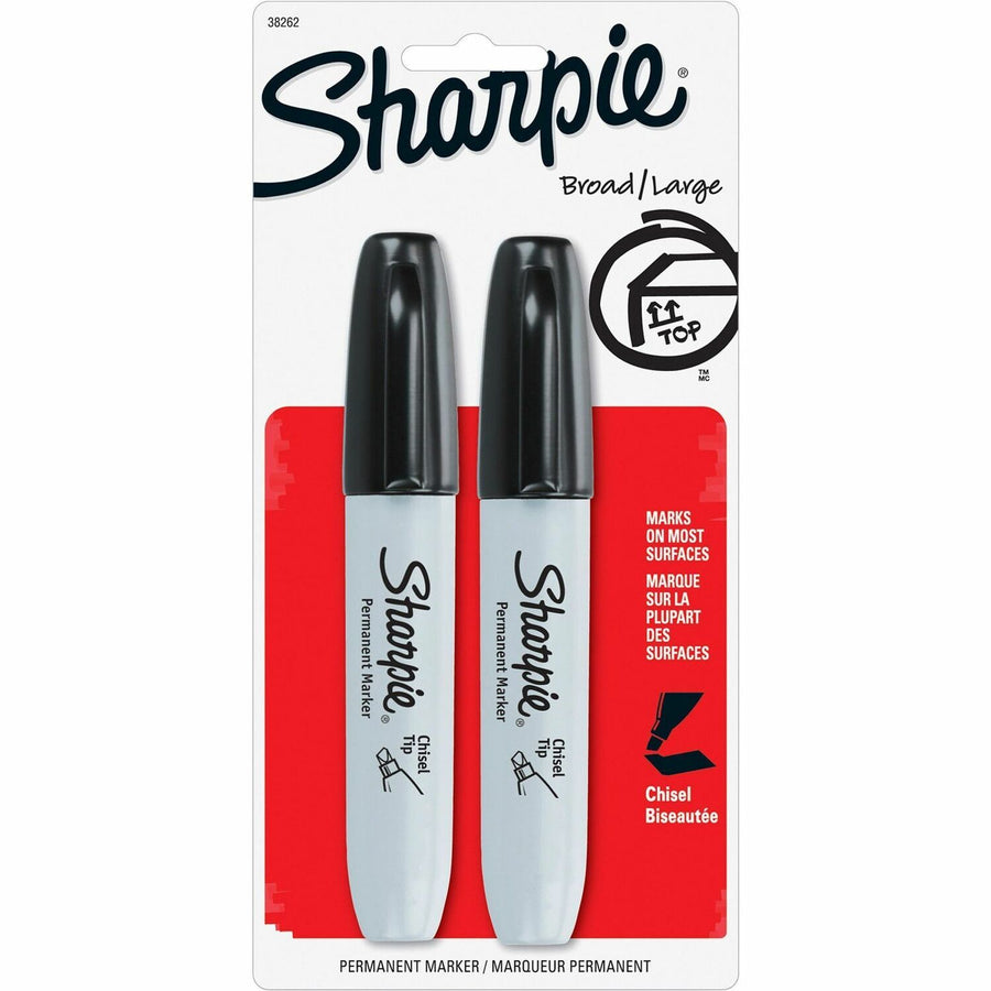 Sharpie Chisel Tip Permanent Marker, Black, Comfortable, 1 / Pack, SAN38262PP
