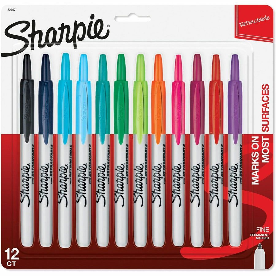 Newell Sharpie Retractable Fine Point Permanent Marker, 12 / Set — view 1