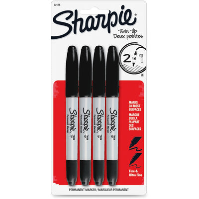 Newell Sharpie Twin Tip Permanent Markers, 4 / Pack, SAN32175PP