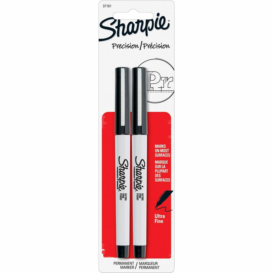 Sharpie Ultra Fine Point Permanent Marker, Black, Durable Tip, 2 / Pack, SAN37161PP