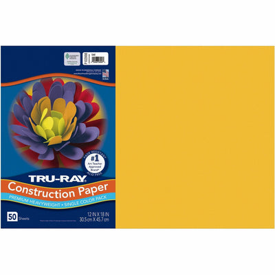 Dixon Ticonderoga Tru-Ray Construction Paper, Gold, 1 Pack, PAC102998