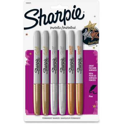 Newell Sharpie Metallic Permanent Markers, 6 / Pack, SAN1829201