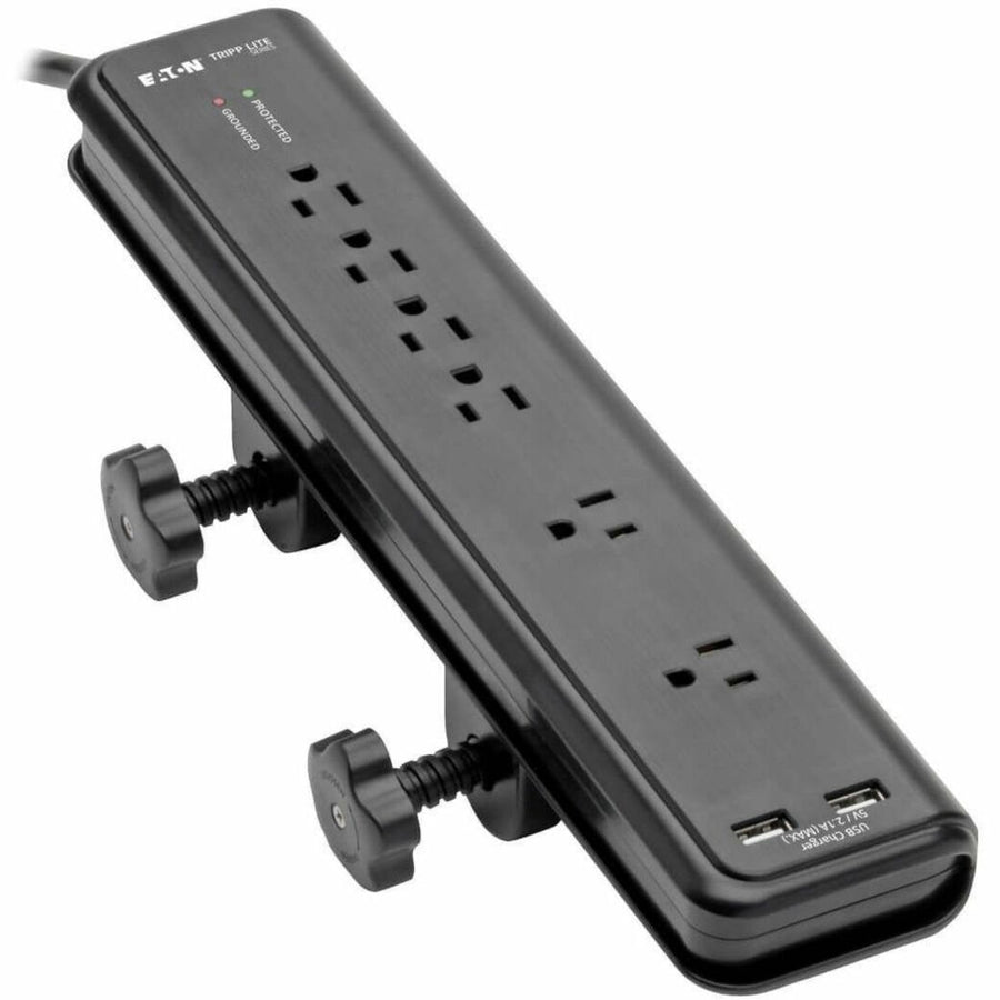 Tripp Lite series 6-outlet 2100J Surge Protector, Protect It!, 13.6" x 2.9", TRPTLP606DMUSB