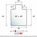 Floortex Computex Anti-Static Vinyl Lipped Chair Mat for Carpets up to 3/8" - 36" x 48", Clear, FLR319226LV
