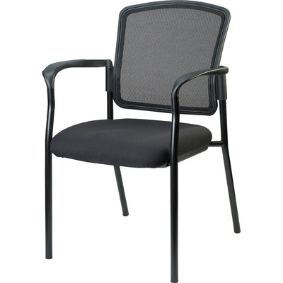 Lorell Mesh Back Stackable Guest Chair, Black, LLR23100