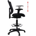 Lorell Mesh Back Drafting Stool, Black, LLR43100