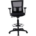 Lorell Mesh Back Drafting Stool, Black, LLR43100