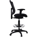 Lorell Mesh Back Drafting Stool, Black, LLR43100