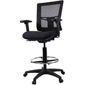 Lorell Mesh Back Drafting Stool, Black, LLR43100