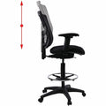 Lorell Mesh Back Drafting Stool, Black, LLR43100