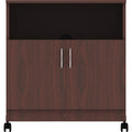 Lorell Mobile Machine Stand with Shelf, Mahogany, LLR60268