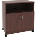 Lorell Mobile Machine Stand with Shelf, Mahogany, LLR60268