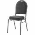 Lorell Round High-Back Upholstered Stack Chairs, 4 / Carton, LLR62525