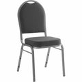 Lorell Round High-Back Upholstered Stack Chairs, 4 / Carton, LLR62525