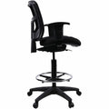 Lorell Ratchet Back Mesh Mid-Back Stool, Black, LLR86801