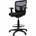 Lorell Ratchet Back Mesh Mid-Back Stool, Black, LLR86801