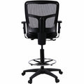 Lorell Ratchet Back Mesh Mid-Back Stool, Black, LLR86801