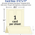 Avery Tent Cards, 3.5" x 11", Embossed Border, 50 Cards (5915), Ivory, 3 1/2" x 11", 50 / Box, AVE5915
