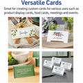 Avery Tent Cards, 3.5" x 11", Embossed Border, 50 Cards (5915), Ivory, 3 1/2" x 11", 50 / Box, AVE5915