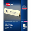 Avery Tent Cards, 3.5" x 11", Embossed Border, 50 Cards (5915), Ivory, 3 1/2" x 11", 50 / Box, AVE5915