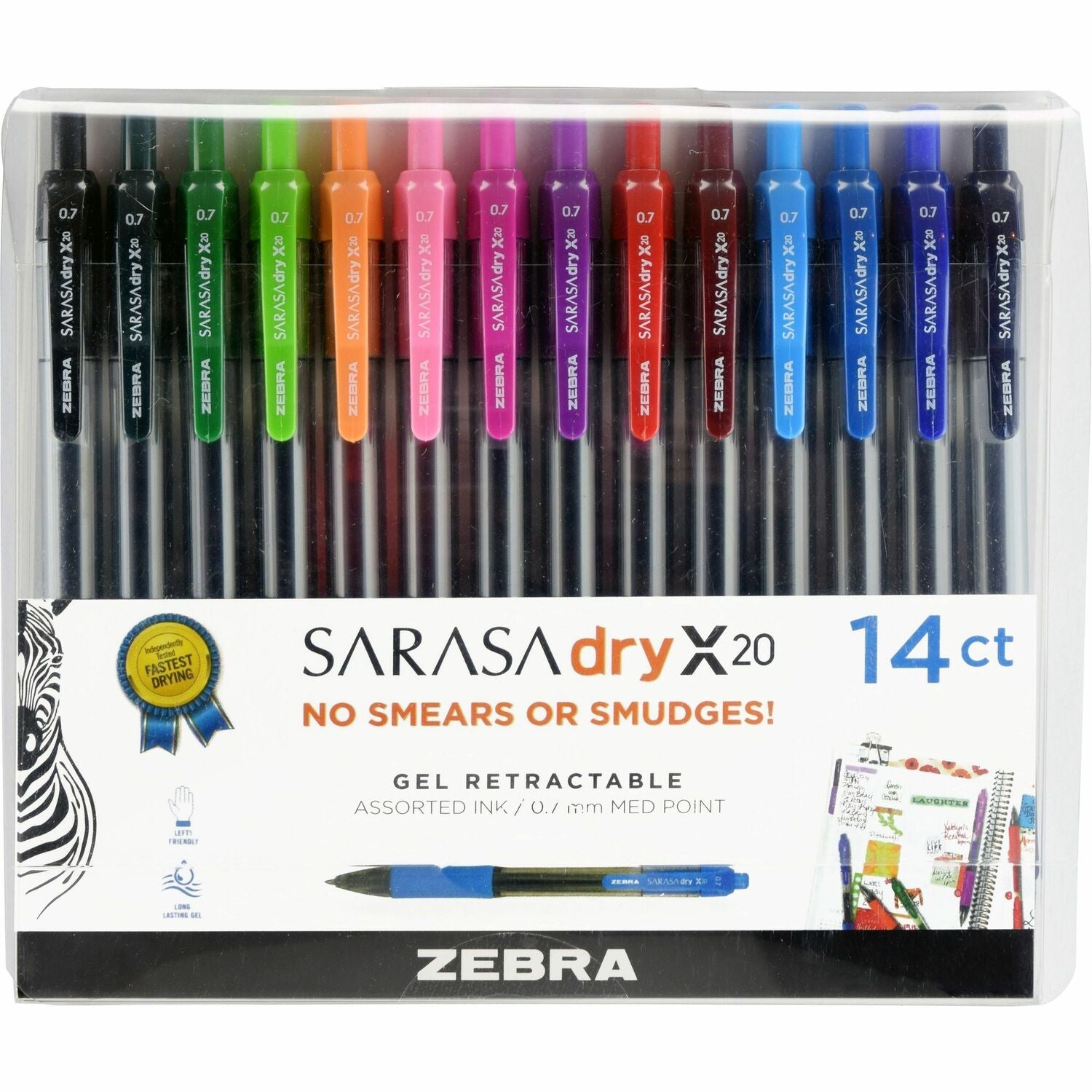 Zebra SARASA dry X20 Retractable Gel Pen, 1 Pack